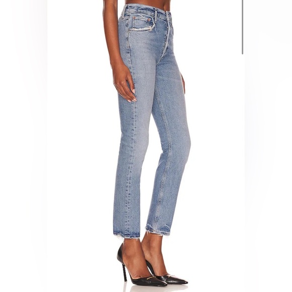 Agolde Riley Long Straight Jeans in Cove Size 28 B2768 - Picture 4 of 9